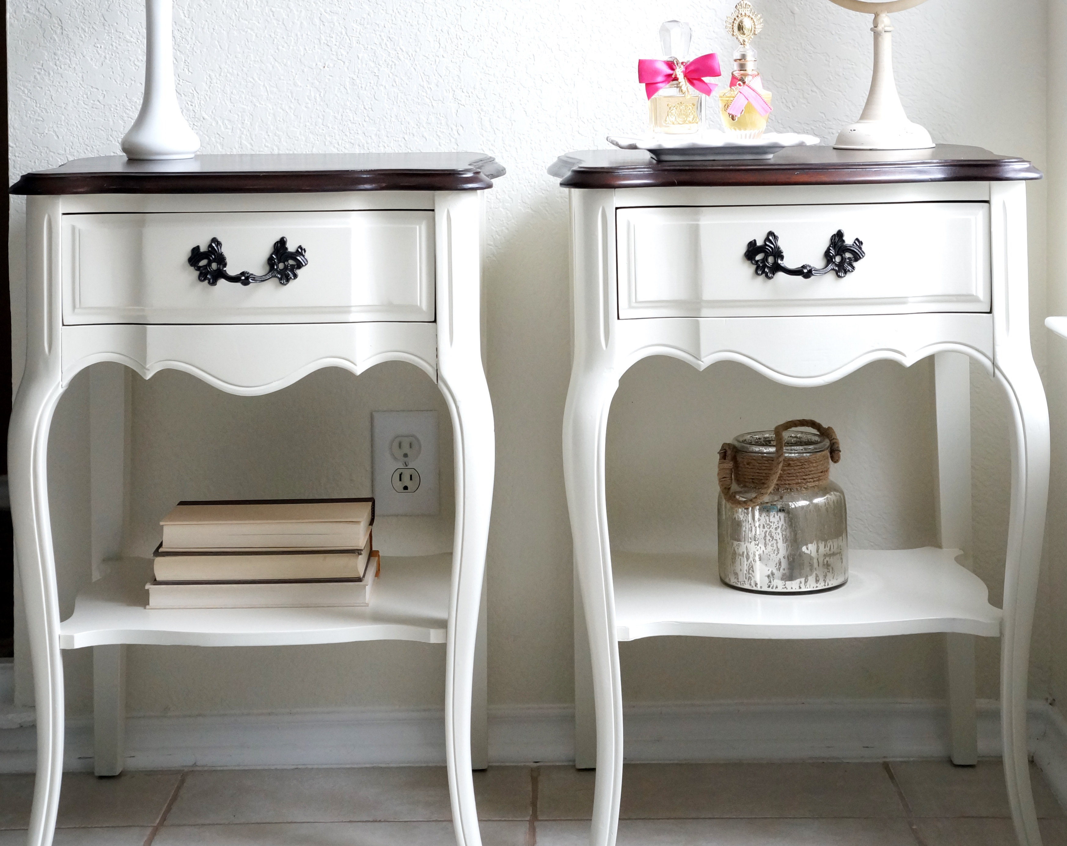 French Provincial Tables in Java and Antique White