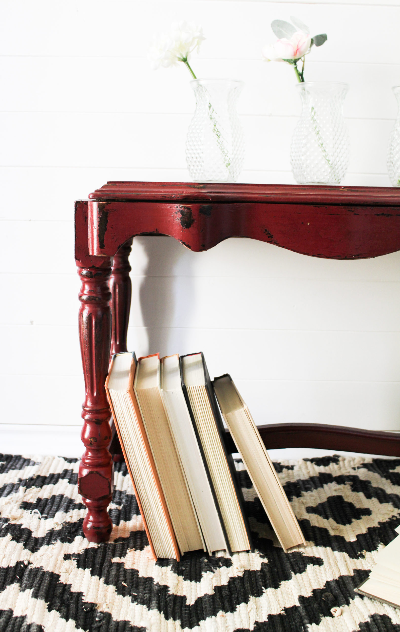 A Victorian Bench in Cranberry