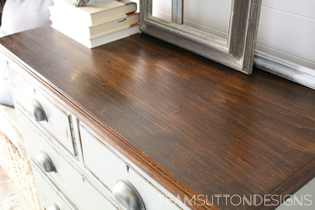 Vintage Dresser with Dark Walnut Stained Top