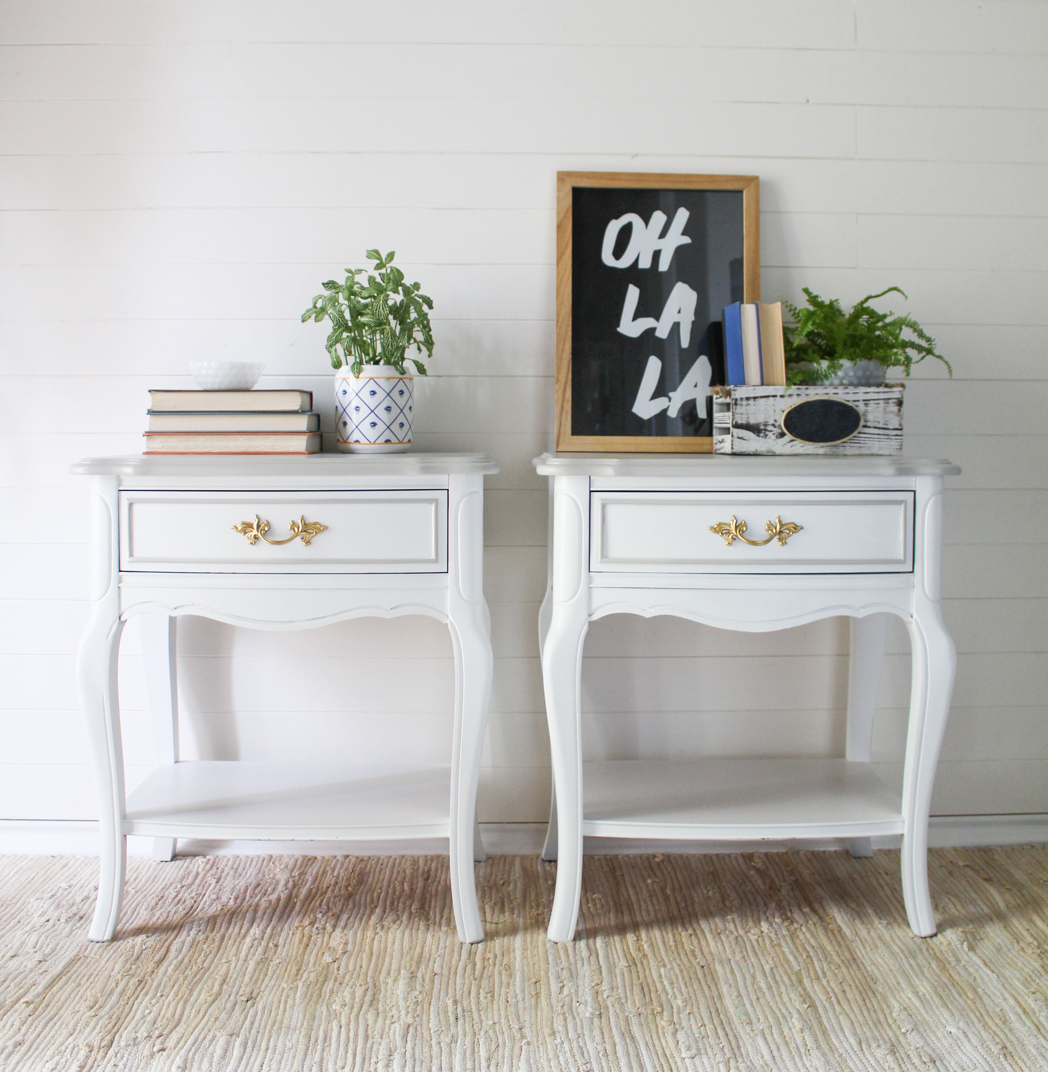Gray & White French Provincial Tables