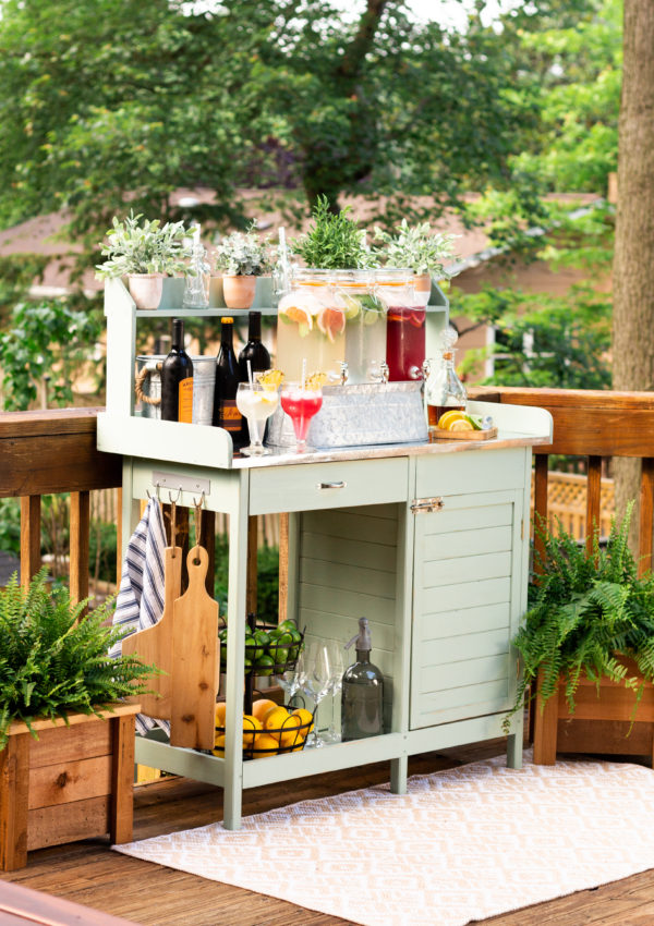 outdoor bar makeover